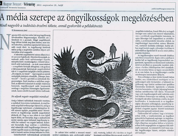 Bodonovich Jenő cikkének képe a Magyar Nemzet 2012. szeptember 10-i számában