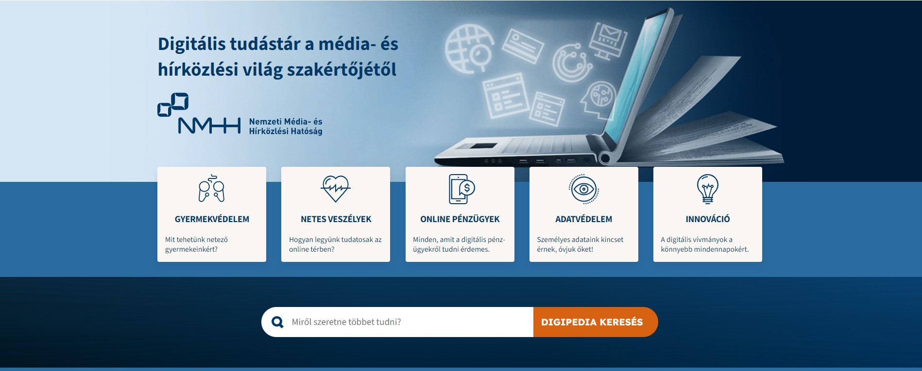 Digipedia.hu – nyitó oldal