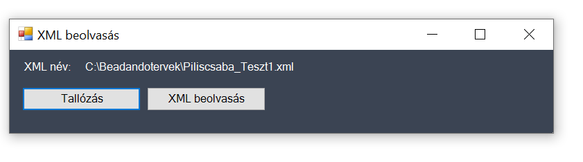 XML beolvasás fájlnévvel XML beolvasás fájlnévvel
