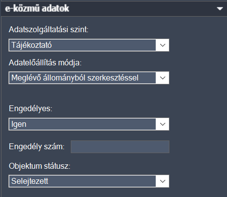 e-közmű adatok fül e-közmű adatok fül