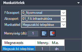 Munkatételek fül