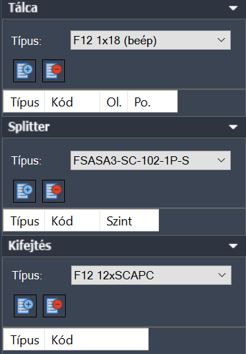 Tálca, Splitter, kifejtés fül Tálca, Splitter, kifejtés fül