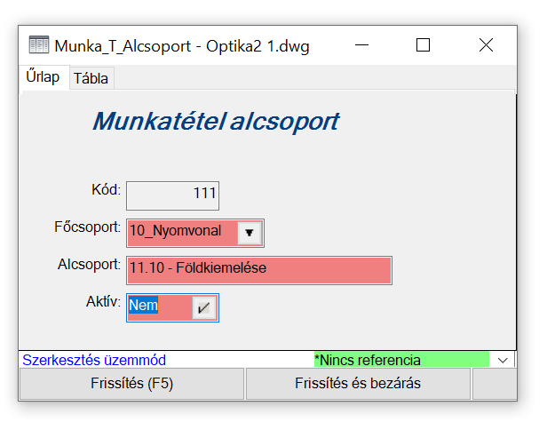 Munkatétel alcsoport Munkatétel alcsoport