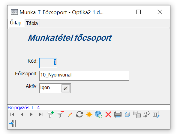 Munkatétel főcsoport Munkatétel főcsoport