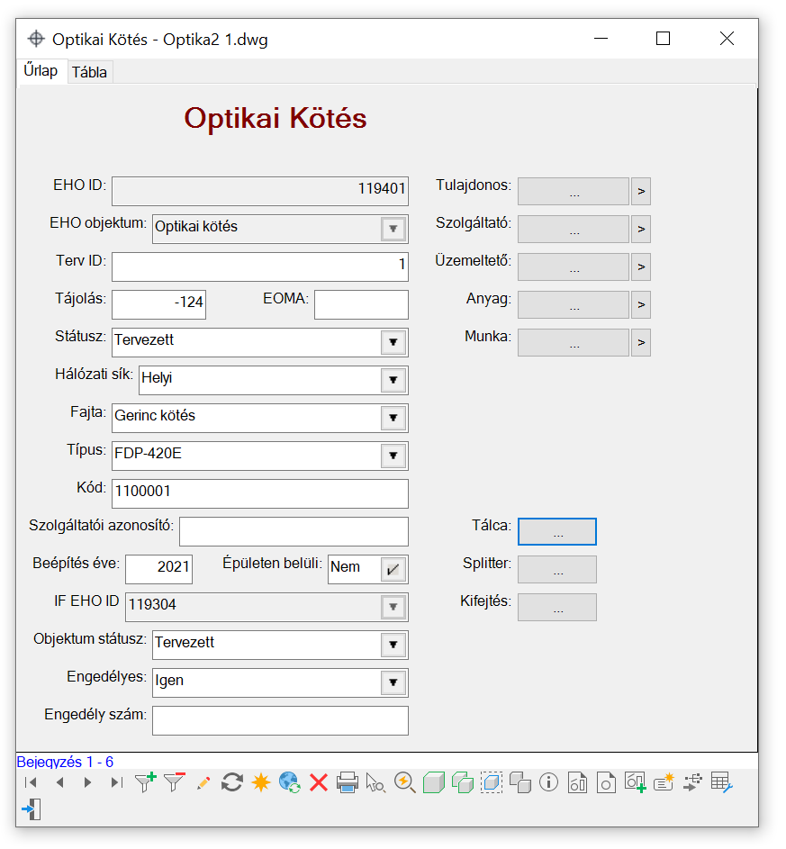 Optikai kötés űrlap Optikai kötés űrlap