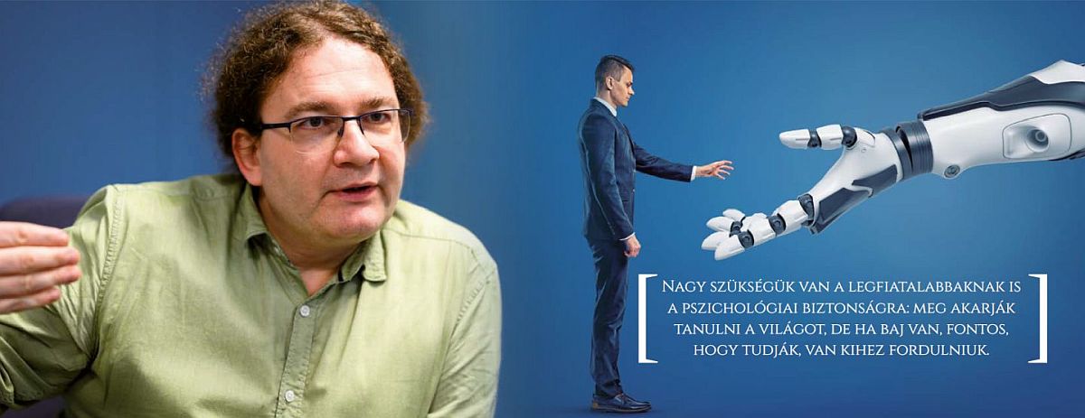 Rab Árpád portréja és idézet a jövőkutatótól. Részletek a kép alatt.