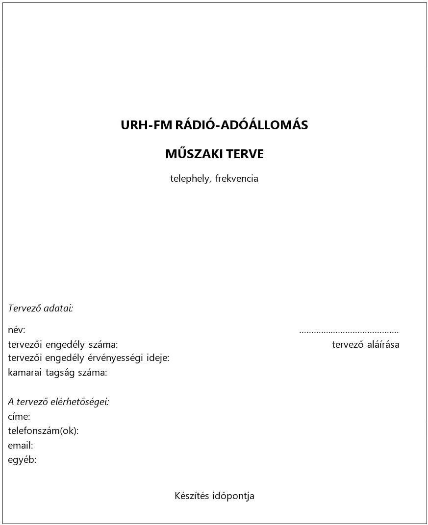 A tervborító tartalmi elemei