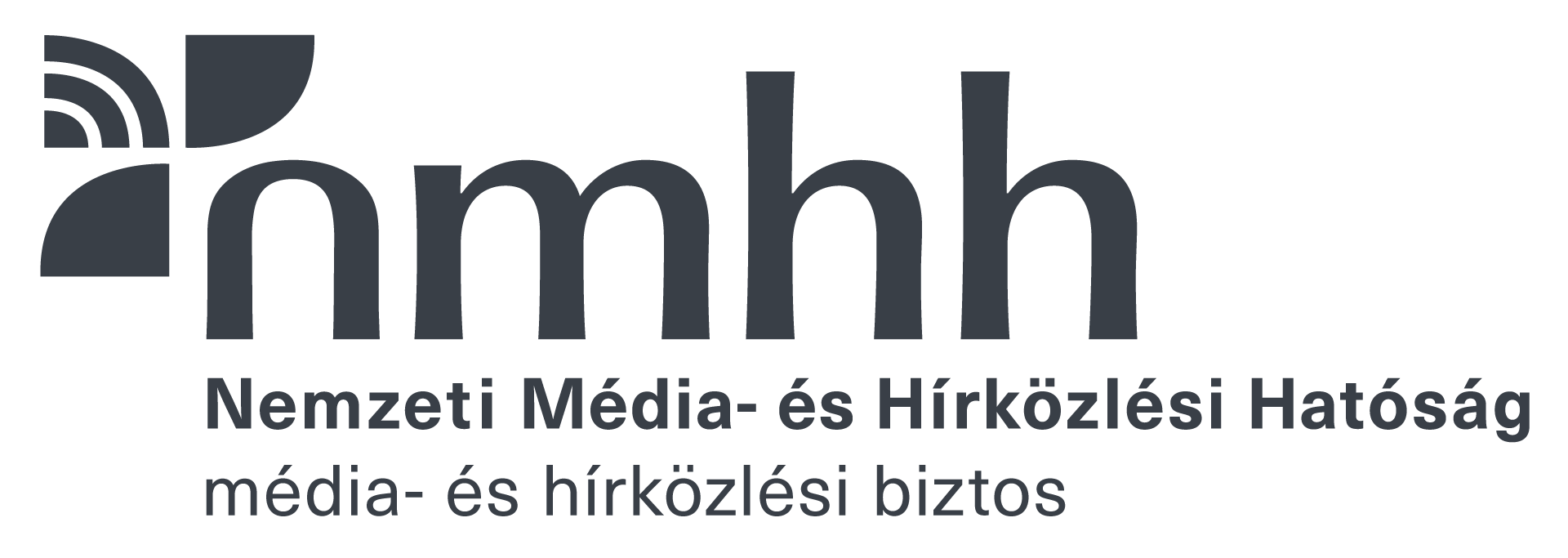 Letöltés: a média- és hírközlési biztos logója, monokróm, sötétszürke betű, háttér nélkül (új ablakban nyílik)