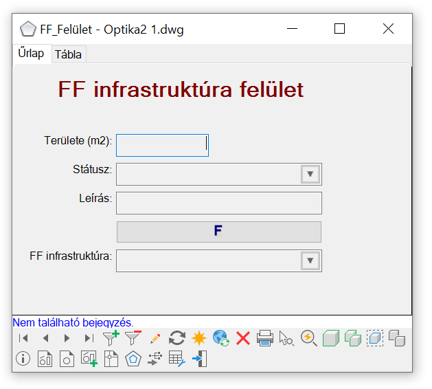 FF infrastruktúra felület űrlap